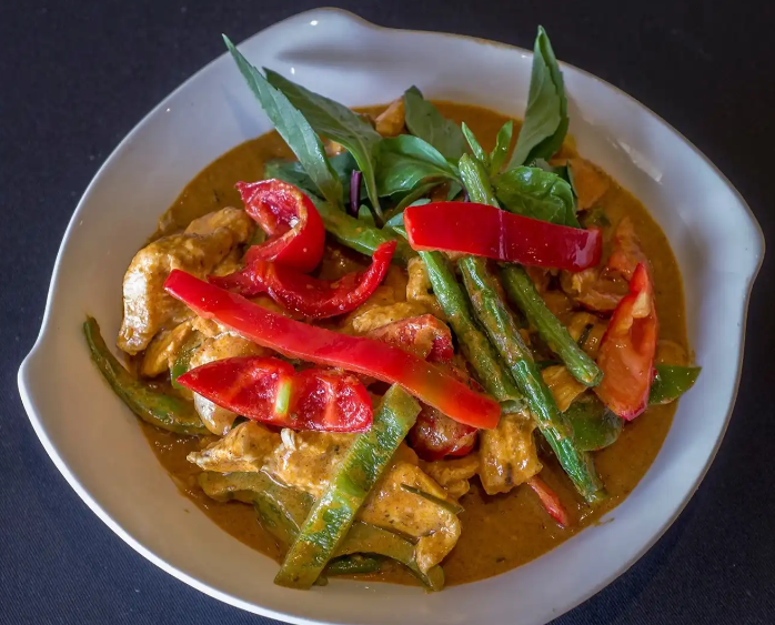 Green panang online curry